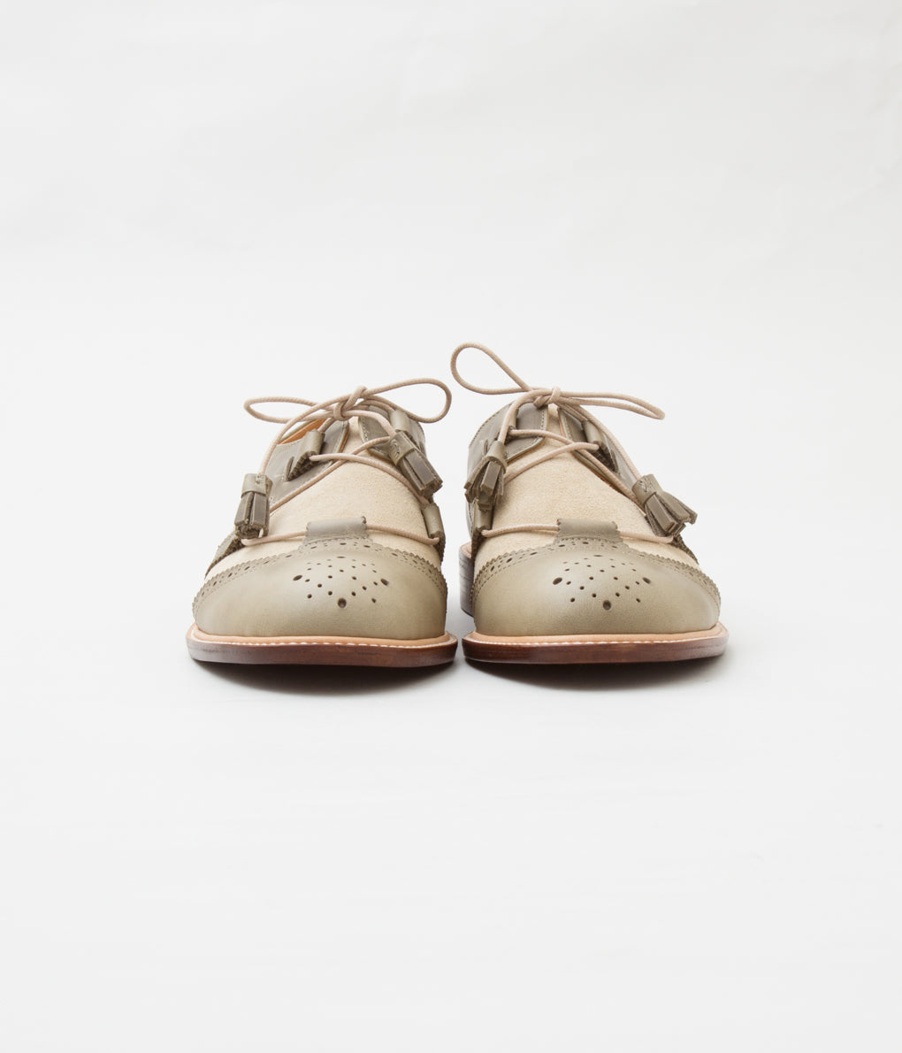 THE OLD CURIOSITY SHOP "#13843 CLASSIC GILLIE SHOES" (OLIVE)