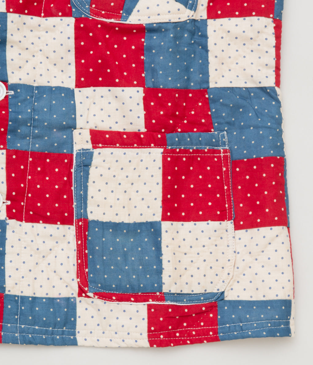 FAREWELL FRANCES "CLAUDE QUILTED VEST" (RED/BLUE MULTI)