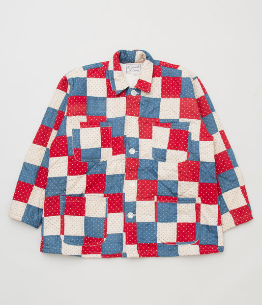 FAREWELL FRANCES "CLAUDE QUILTED COAT"(RED/BLUE MULTI)