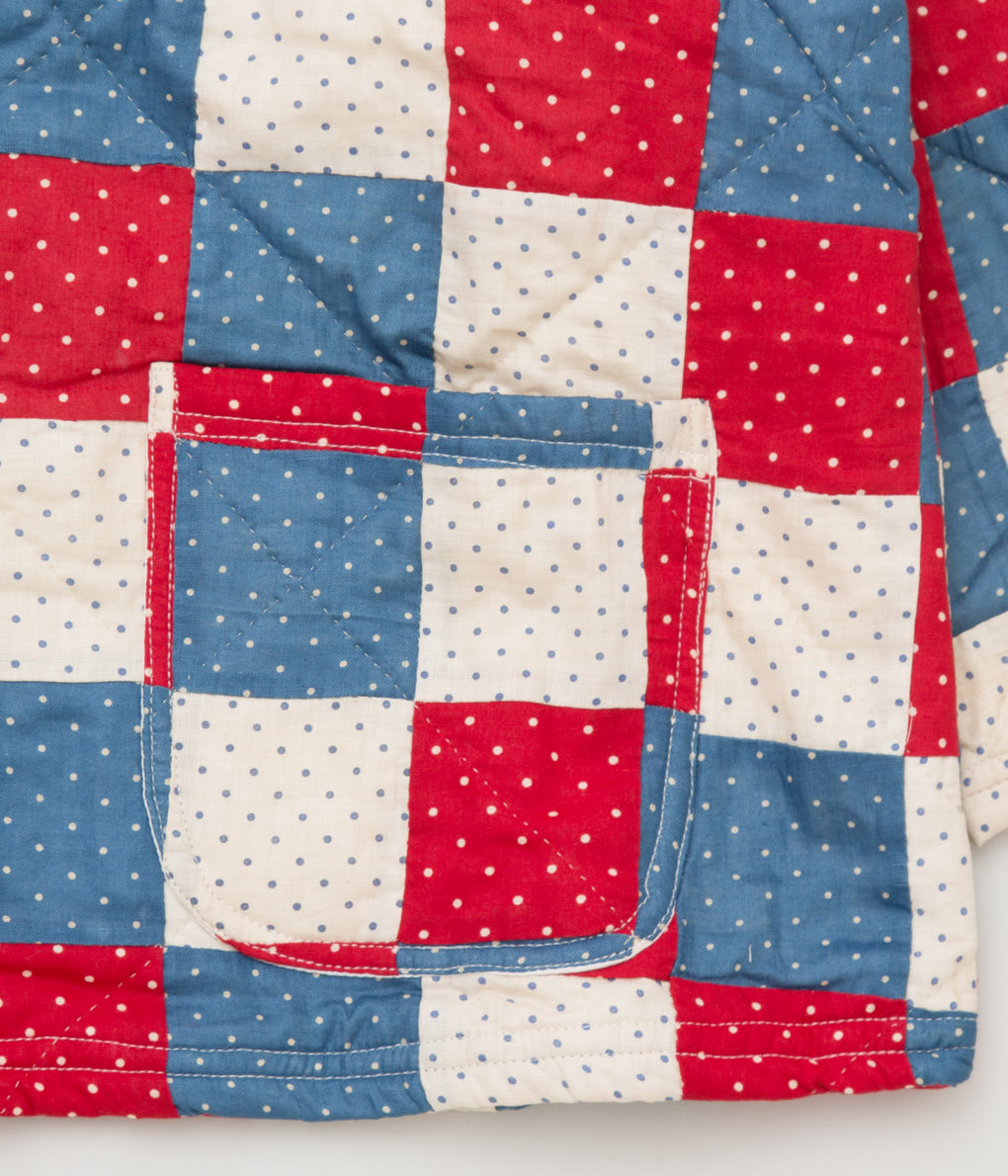 FAREWELL FRANCES "CLAUDE QUILTED COAT" (RED/BLUE MULTI)