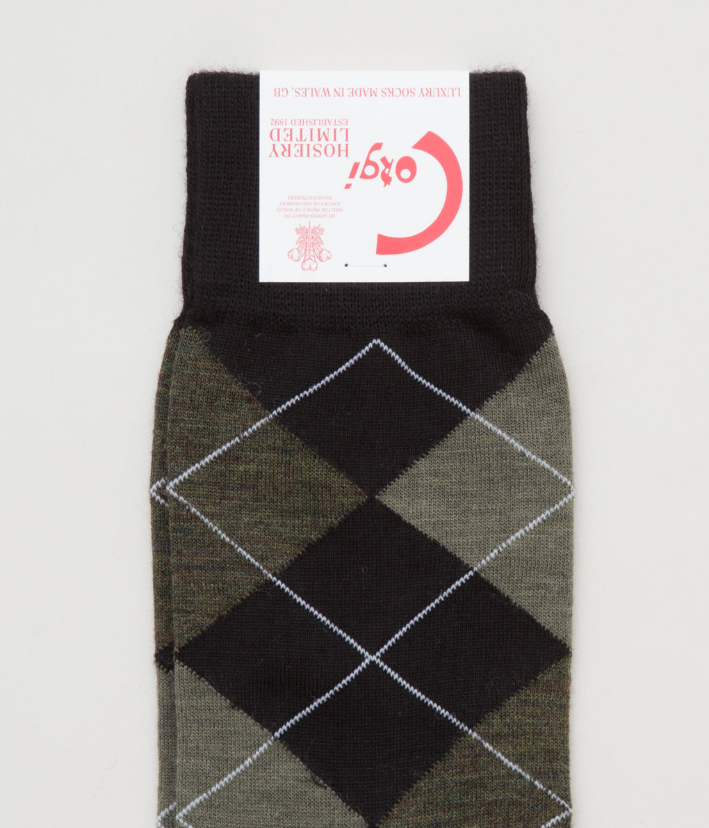 CORGI "ARGYLE SOCK"(BLACK/GREEN)