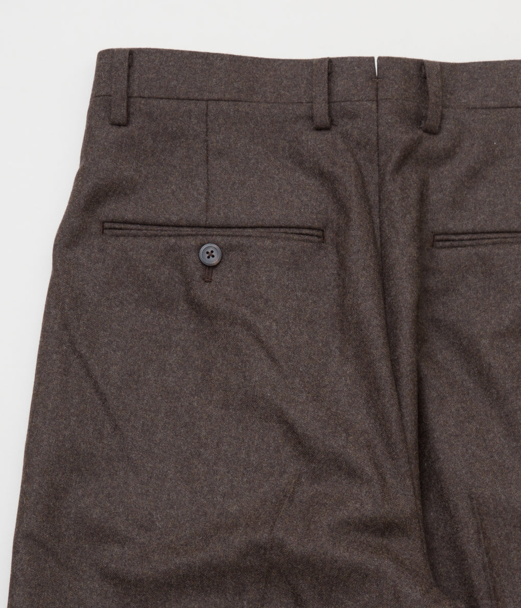 ansnam wool fannel one tuck trousers