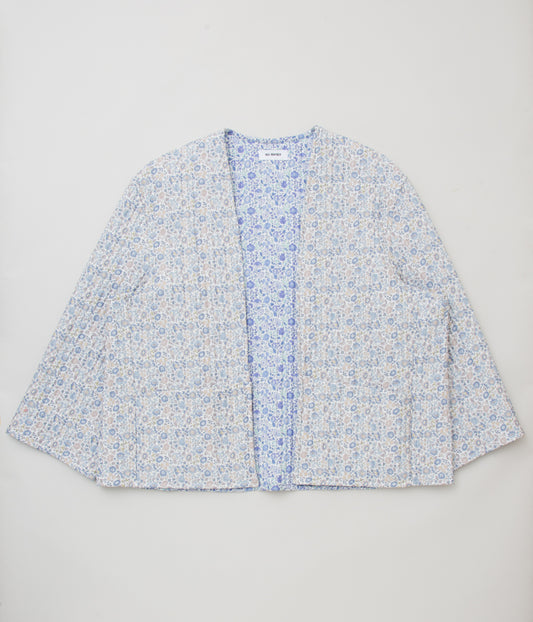 HED MAYNER "REVERSIBLE QUILTED CROPPED COAT"(LIGHT BLUE & ECRU FLOWERS)