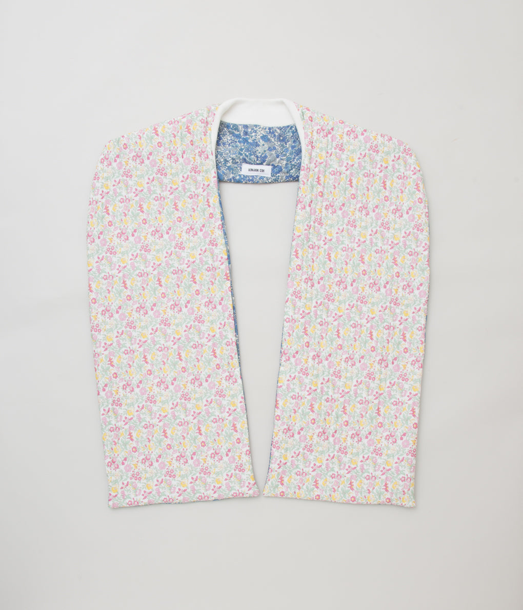 HED MAYNER "REVERSIBLE QUILTED CROPPED COAT" (LIGHT BLUE &amp; ECRU FLOWERS)