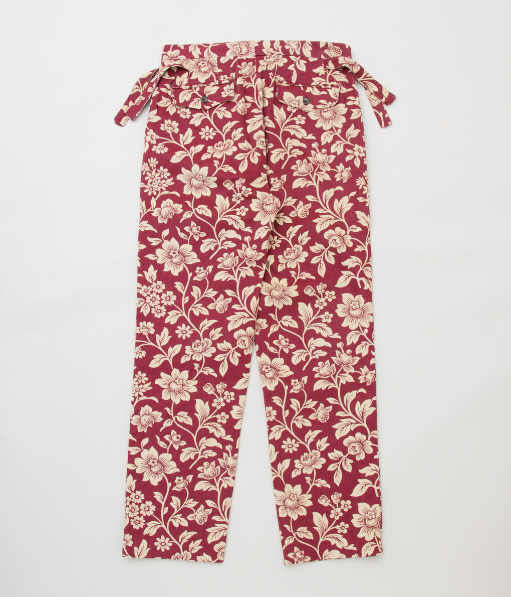 BODE "FLORAL CORDUROY TROUSER" (RED CREAM)
