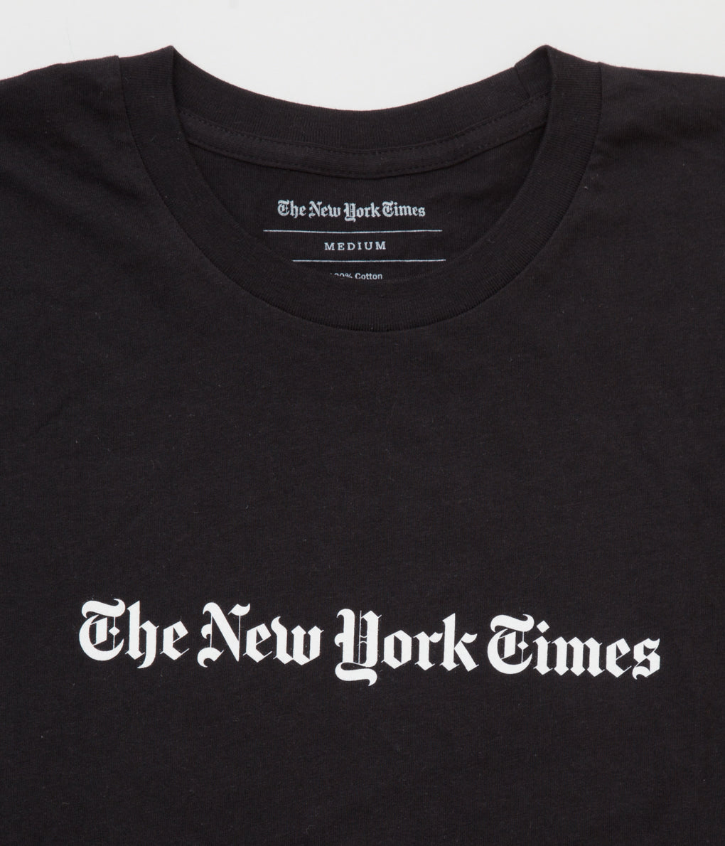 FROM USA "THE NEW YORK TIMES LOGO TEE"(BLACK)