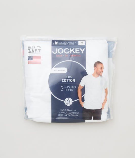 FROM USA "JOCKEY 2 PACK TEE" (WHITE)