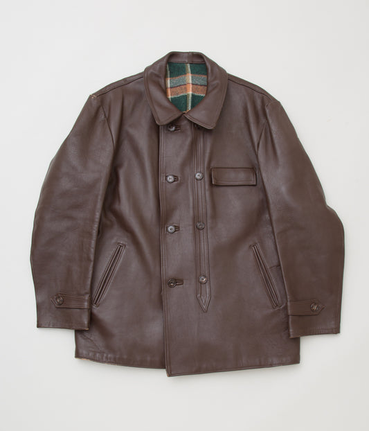 VINTAGE "VINTAGE FRENCH LEATHER JACKET"(BROWN)