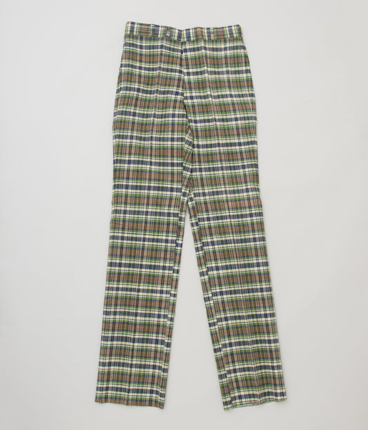 VINTAGE CLOTHING "O'CONNELLS LUCAS-CHELF MADE IN CORBI N MADRAS CHECK TROUSER"(GREEN CHECK)