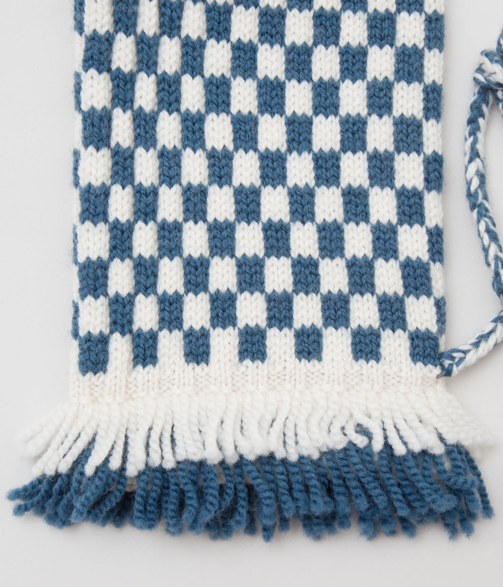 BODE "FRINGE CHECK MITTEN"(BLUE CREAM)