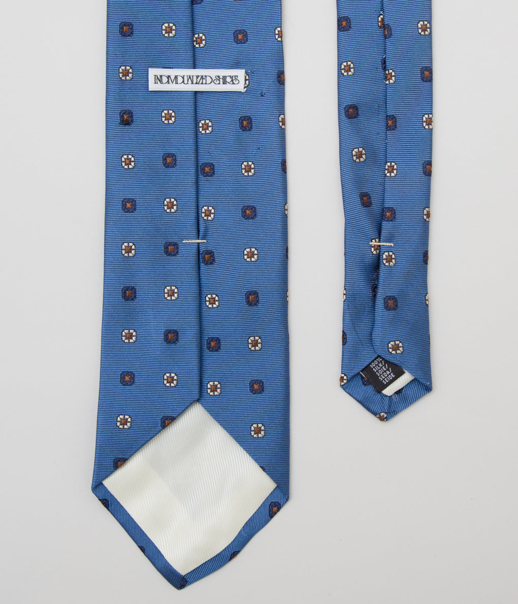 INDIVIDUALIZED ACCESSORIES"NEATLY SPACED PATTERN TIE"(BLUE)
