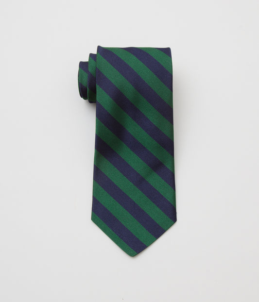 INDIVIDUALIZED ACCESSORIES "REPP STRIPE TIE" (GREEN/NAVY)