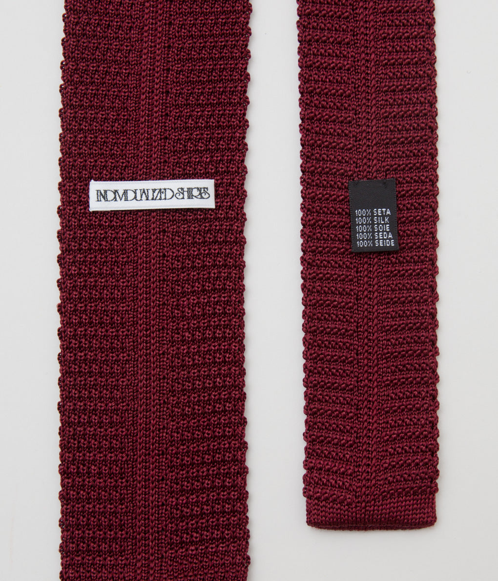 INDIVIDUALIZED ACCESSORIES"KNIT TIE"(BURGUNDY)