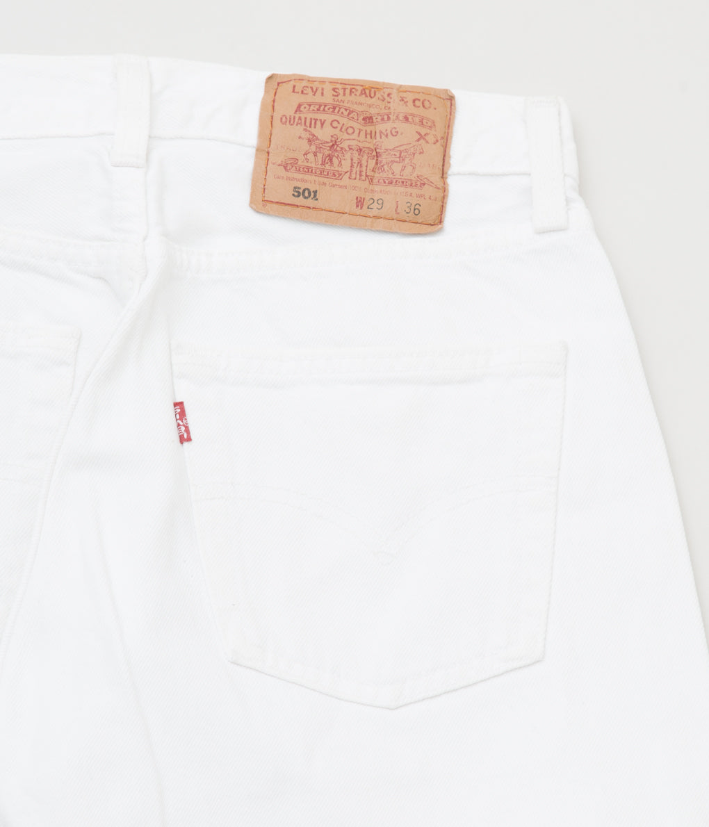 VINTAGE "90's LEVI'S 501 WHITE MADE IN USA "(W29/L36)