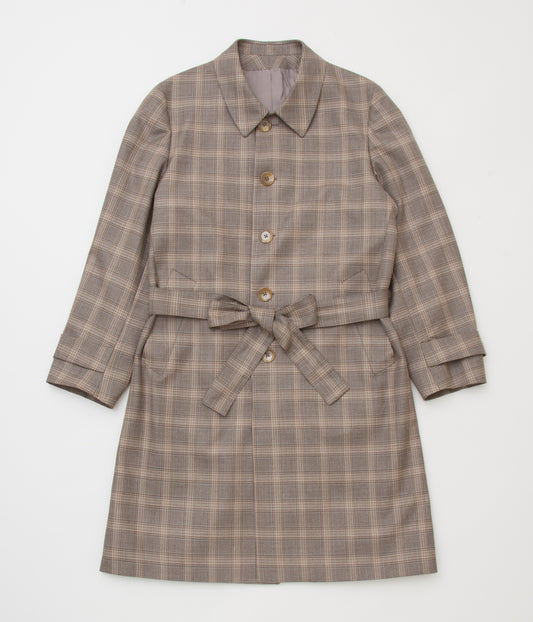 INDIVIDUALIZED CLOTHING "BAL COLLAR TOP COAT"(BROWN PLAID)