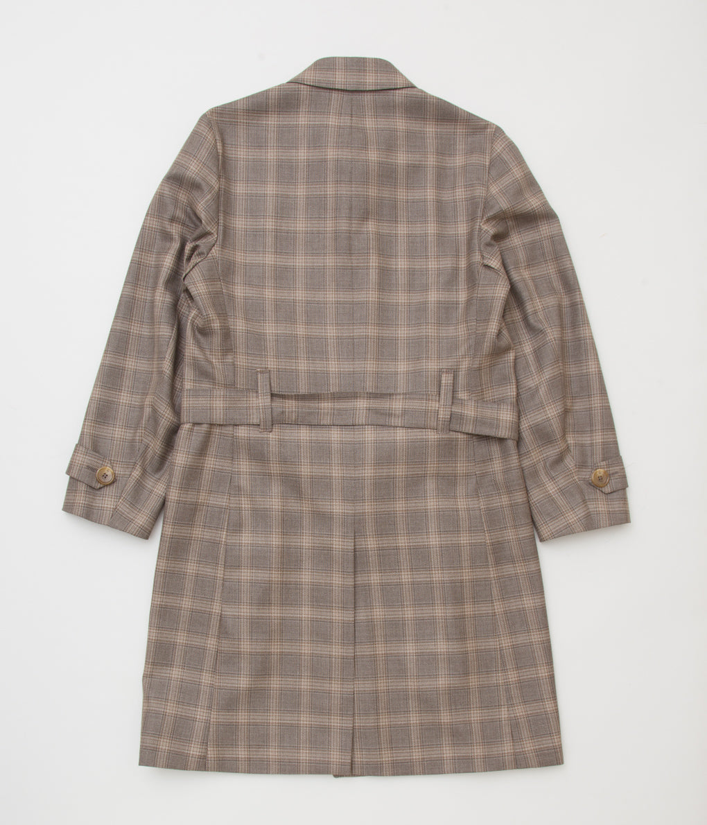 INDIVIDUALIZED CLOTHING "BAL COLLAR TOP COAT" (BROWN PLAID)