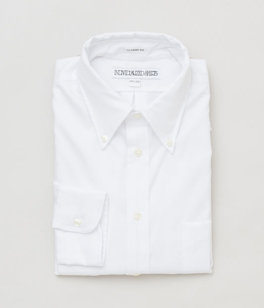 INDIVIDUALIZED SHIRTS "PINPOINT OXFORD (CLASSIC FIT BUTTON DOWN SHIRT)" (WHITE)