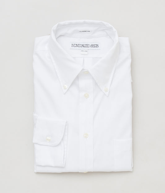 INDIVIDUALIZED SHIRTS "PINPOINT OXFORD (CLASSIC FIT BUTTON DOWN SHIRT)"(WHITE)