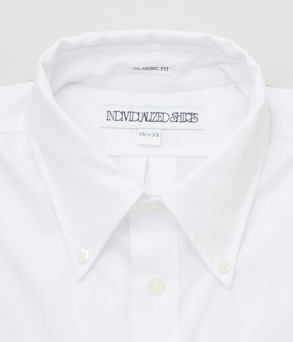INDIVIDUALIZED SHIRTS "PINPOINT OXFORD (CLASSIC FIT BUTTON DOWN SHIRT)"(WHITE)