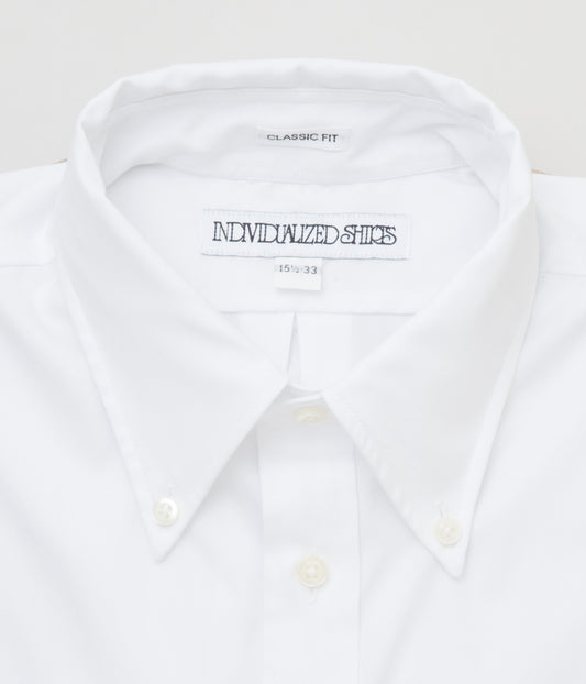INDIVIDUALIZED SHIRTS "PINPOINT OXFORD (CLASSIC FIT BUTTON DOWN SHIRT)"(WHITE)