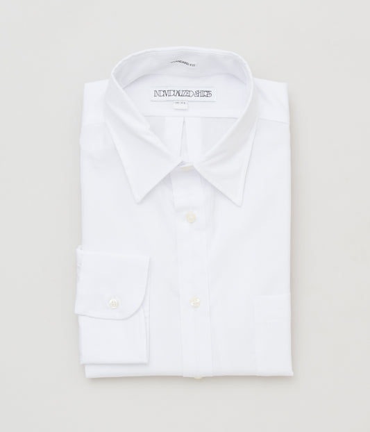 INDIVIDUALIZED SHIRTS "POPLIN (STANDARD FIT TRADITIONAL COLLAR SHIRT)" (WHITE)