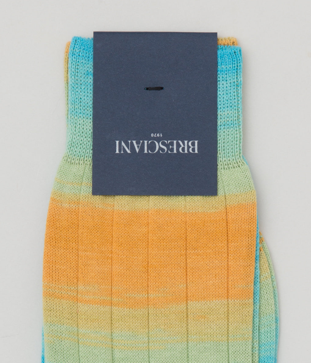 BRESCIANI "COLOR GRADATION / RIB"(ORANGE/YELLOW/TURQUOISE)