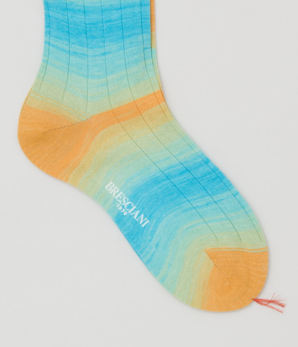 BRESCIANI "COLOR GRADATION / RIB"(ORANGE/YELLOW/TURQUOISE)