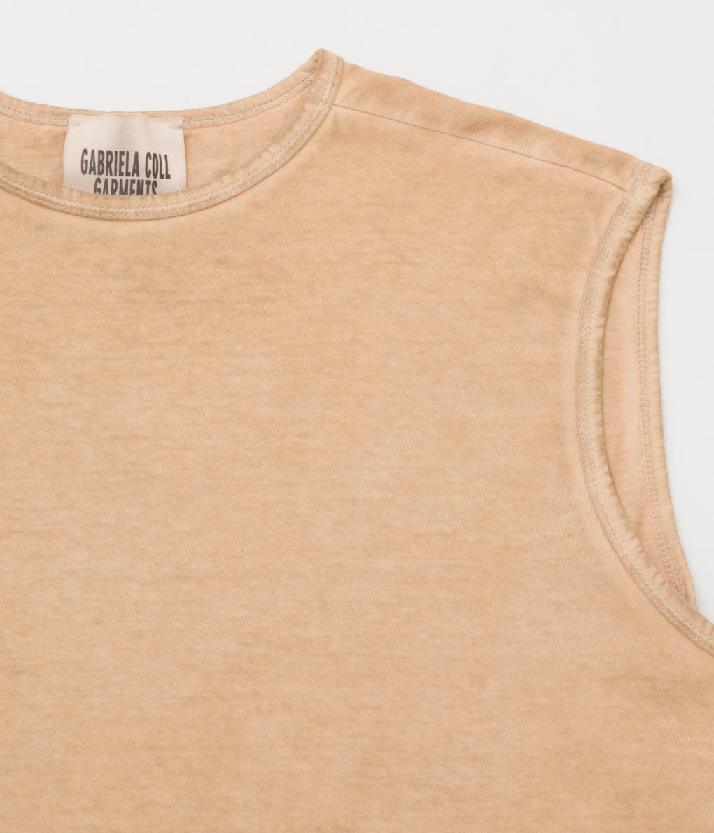 GABRIELA COLL GARMENTS "NO.33 SLEEVELESS T-SHIRT"(SAND WASH)