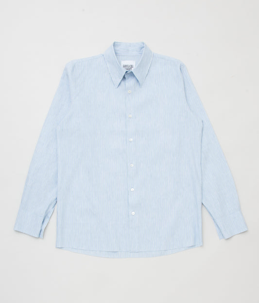 GABRIELA COLL GARMENTS ''NO.197 LINEN STRIPED SHIRT'' (STRIPED BLUE)