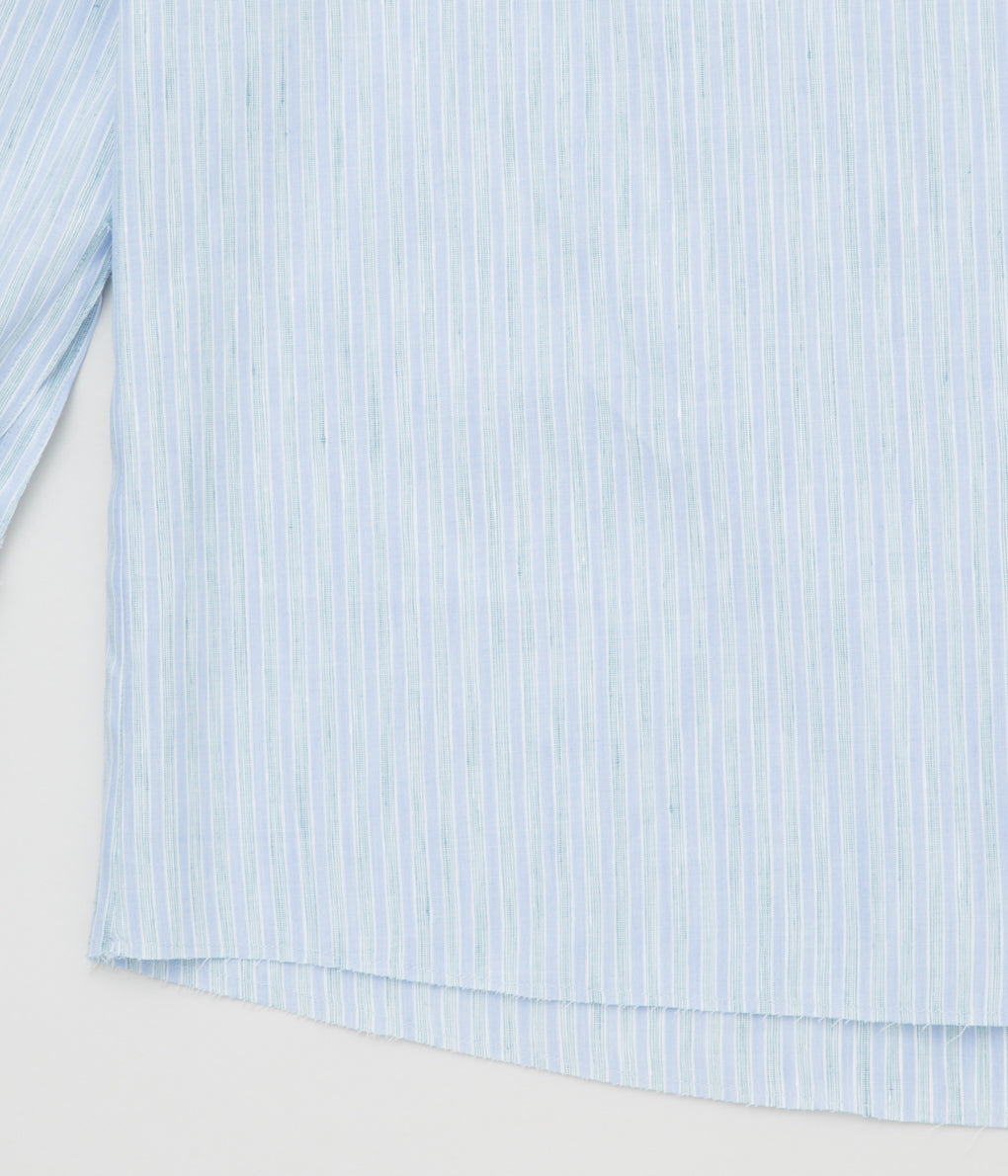 GABRIELA COLL GARMENTS ''NO.197 LINEN STRIPED SHIRT'' (STRIPED BLUE)