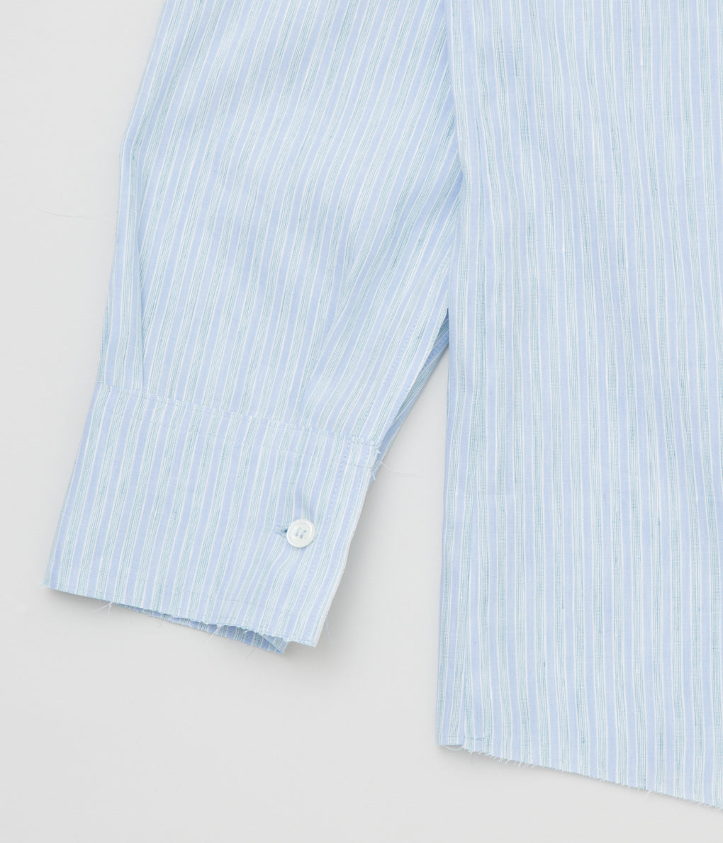 GABRIELA COLL GARMENTS ''NO.197 LINEN STRIPED SHIRT'' (STRIPED BLUE)