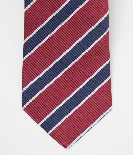 INDIVIDUALIZED ACCESSORIES"REGIMENTAL STRIPE TIE"(BURGUNDY/NAVY)