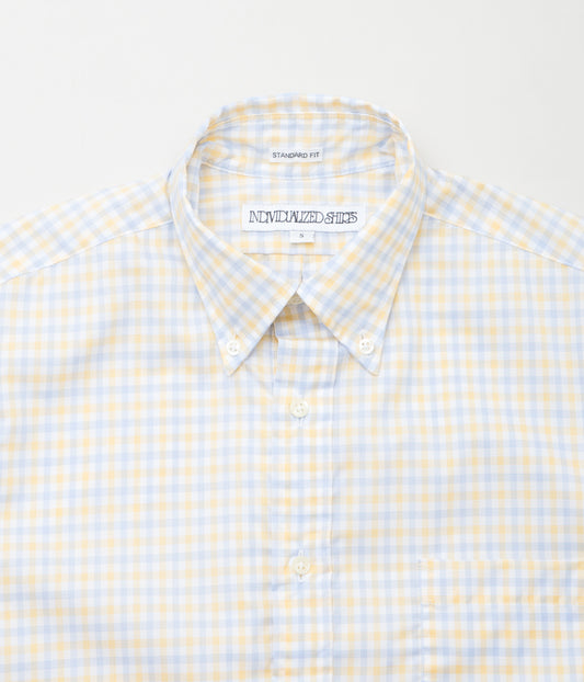 INDIVIDUALIZED SHIRTS "CLASSIC CHECK (STANDARD FIT POPOVER SHORT SLEEVE SHIRT)"(YELLOW)