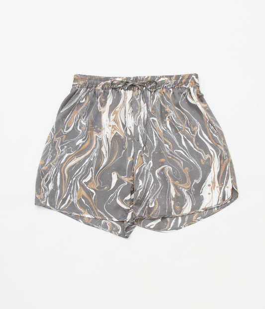 GREI. "TRACK SHORT / MARBLE PRINT"(CHARCOAL)
