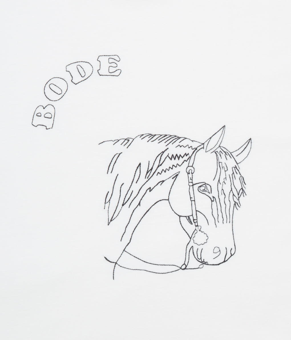 Embroidered Pony Tee - Cream – BODE