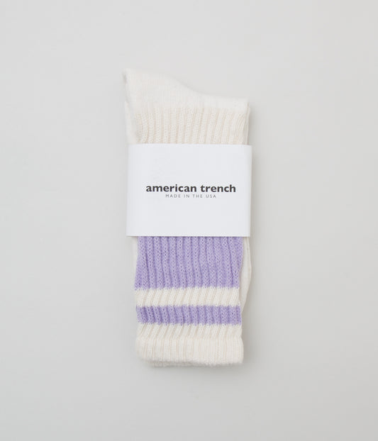 AMERICAN TRENCH "RETRO MONO STRIPE SOCK"(LAVENDER)
