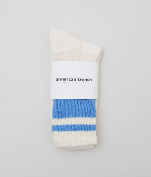 AMERICAN TRENCH "RETRO MONO STRIPE SOCK"(BLUE STAR)