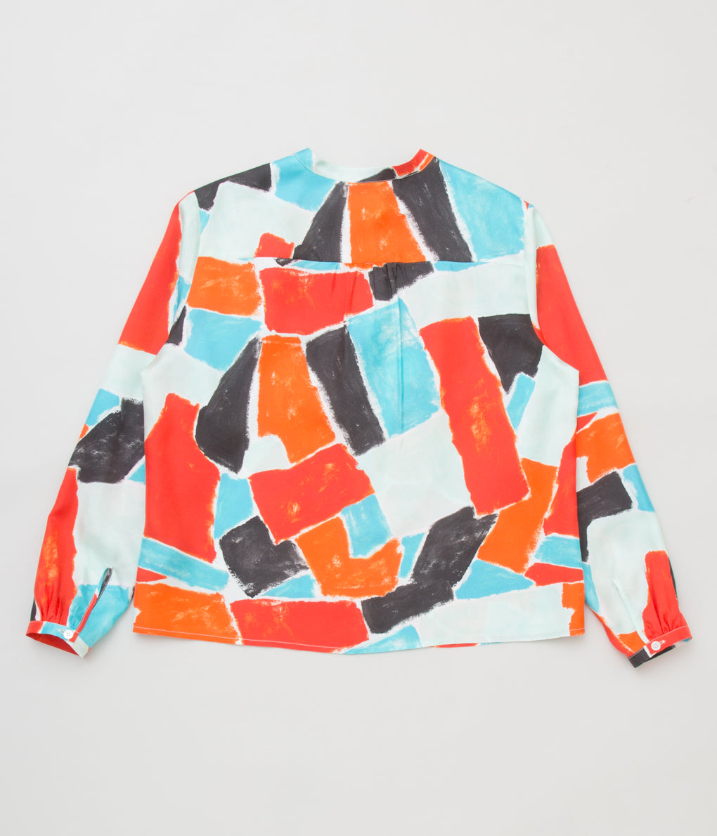 BANANATIME "EASY GRANDAD SHIRT  "(STROKES REDBLUE)