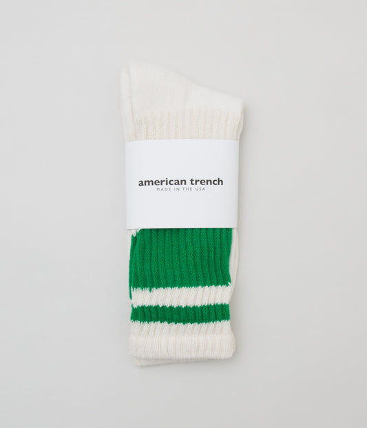 AMERICAN TRENCH "RETRO MONO STRIPE SOCK"(KELLY GREEN)