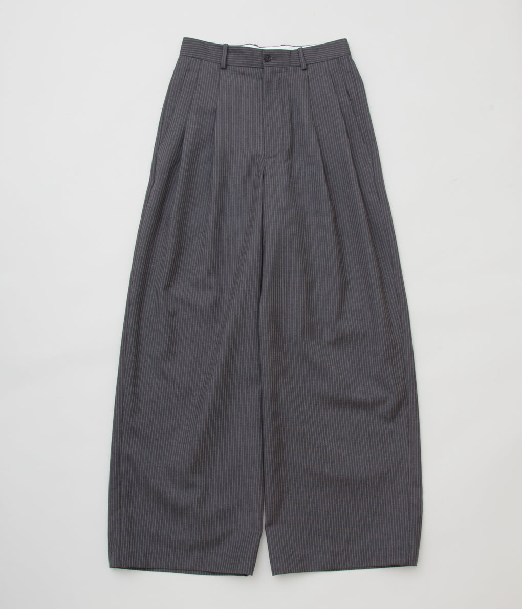 HED MAYNER "ELONGATED TROUSERS"(GREY CHALKSTRIPES)