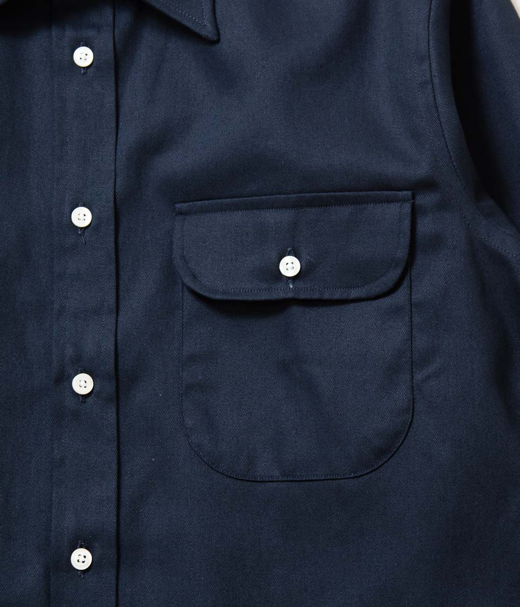 INDIVIDUALIZED SHIRTS "MILITARY TWILL (STANDARD FIT MBDM COLLAR SHIRT)"(NAVY)