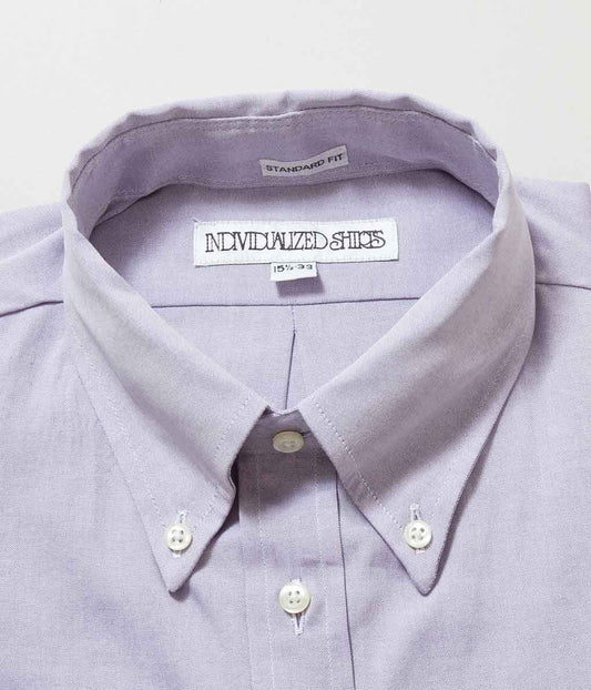 INDIVIDUALIZED SHIRTS "PINPOINT OXFORD TWO PLY 80S STANDARD FIT BUTON DOWN SHIRT" (PURPLE)