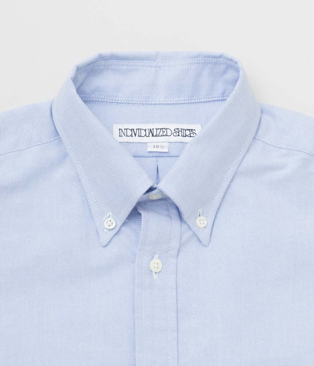 INDIVIDUALIZED SHIRTS "CAMBRIDGE OXFORD (NEW STANDARD FIT POP OVER SHORT SLEEVE SHIRT)"(LIGHT BLUE)
