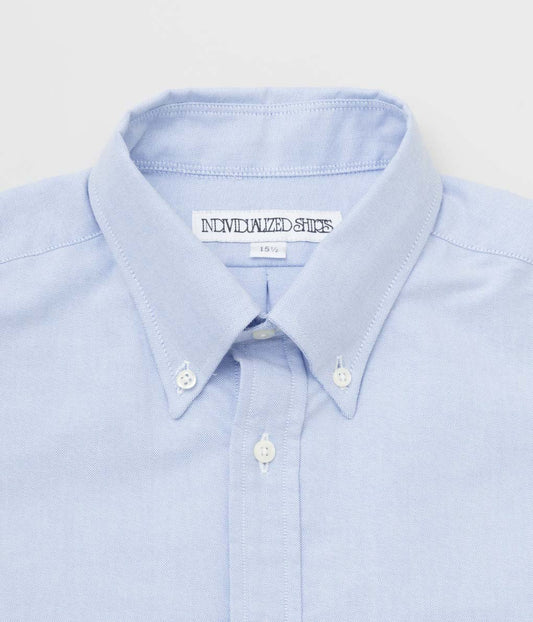INDIVIDUALIZED SHIRTS "CAMBRIDGE OXFORD (NEW STANDARD FIT POP OVER SHORT SLEEVE SHIRT)"(LIGHT BLUE)