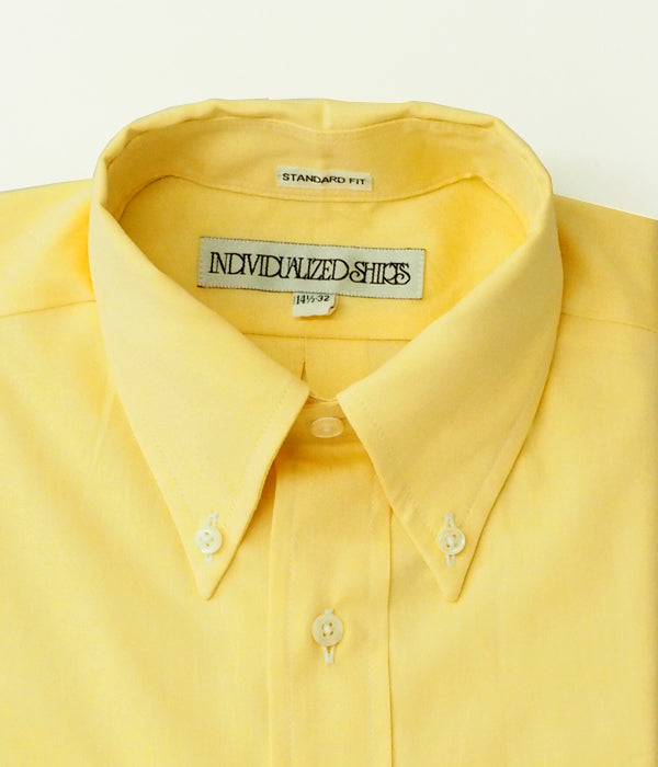 INDIVIDUALIZED SHIRTS "PINPOINT OXFORD TWO PLY 80S (STANDARD FIT BUTTON DOWN SHIRT) (YELLOW)"