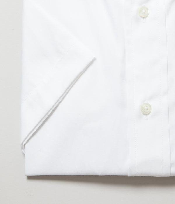 INDIVIDUALIZED SHIRTS "PINPOINT OXFORD TWO PLY 80S NEW STANDARD FIT SHORT SLEEVE SHIRT(WHITE)"