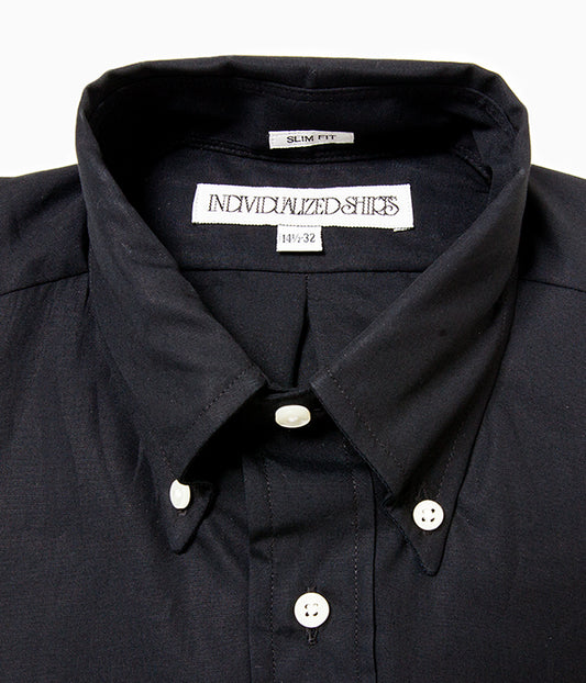 INDIVIDUALIZED SHIRTS "POPLIN (SLIM FIT BUTTON DOWN SHIRT) (BLACK)"