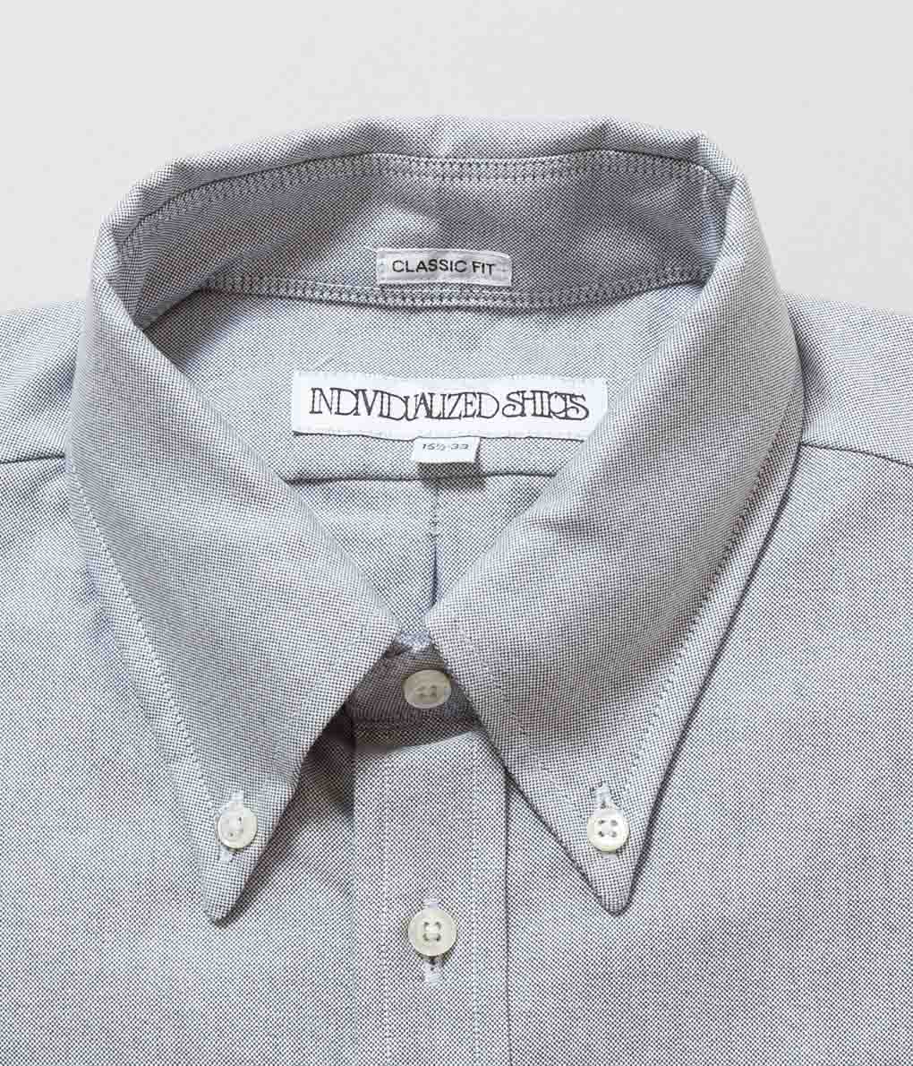 INDIVIDUALIZED SHIRTS "CAMBRIDGE OXFORD (CLASSIC FIT BUTTON DOWN SHIRT) (LIGHT GRAY)"