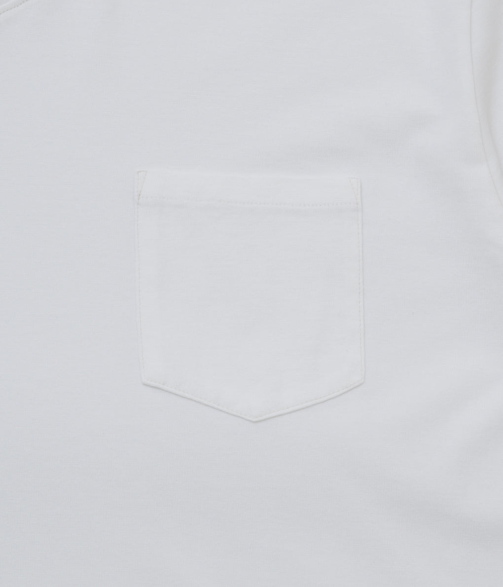 ANSNAM "T-SHIRT V NECK (WEST INDIAN SEA ISLAND COTTON)"(WHITE)