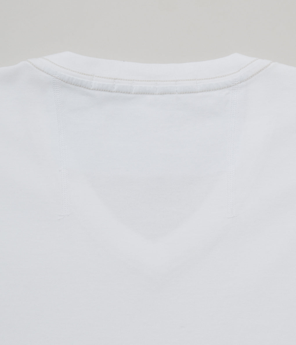 ANSNAM "T-SHIRT V NECK (WEST INDIAN SEA ISLAND COTTON)"(WHITE)